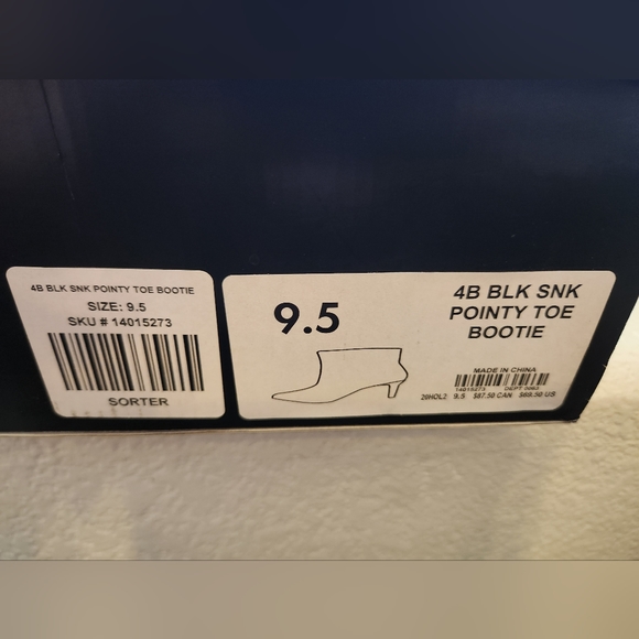 Torrid Black Faux Leather Snake Print Side Zip Pointed Toe Booties Size 9.5 WW - Picture 10 of 16